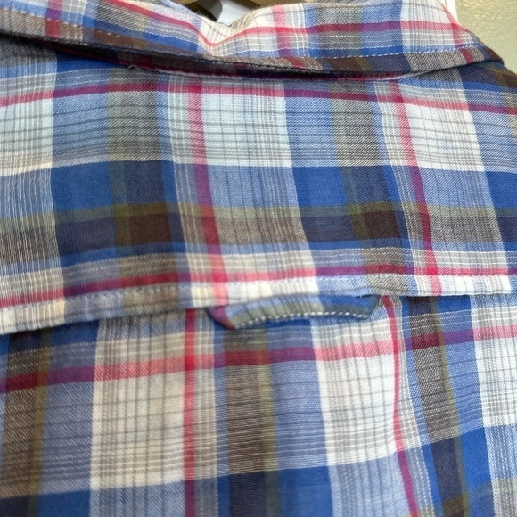 NWT Flag and Anthem Blue Red Plaid Button Down Medium - Picture 6 of 6